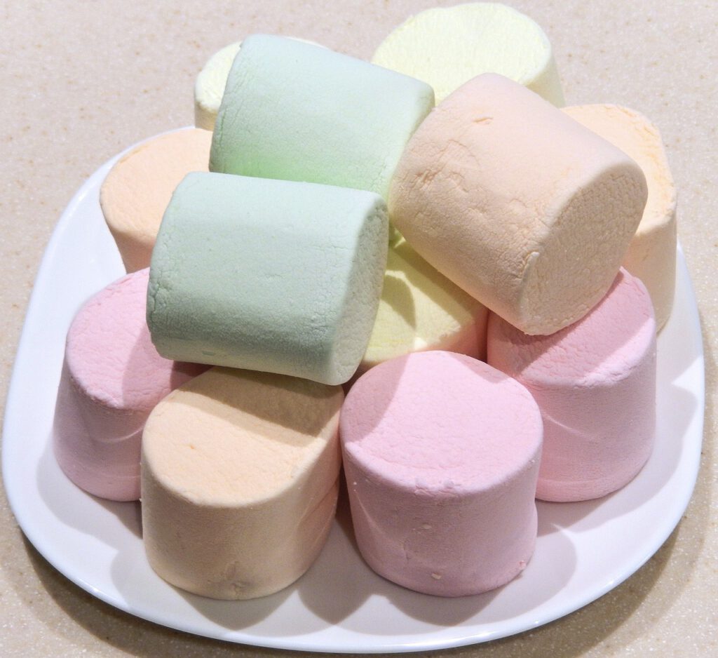 jumbo marshmallows, fruit flavor, sweet